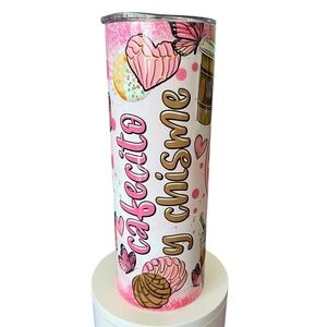 Pink Cafecito y Chisme Tumbler